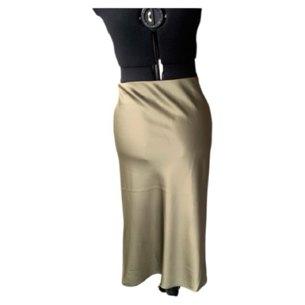House of Harlow 1960 Strapless Satin Dress in Gold. DRESS HAS BEEN ALTERED! - Picture 4 of 15